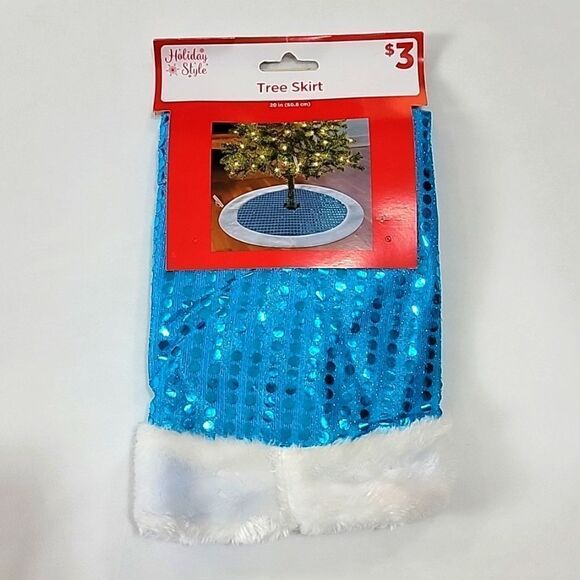🎈5/$10🎈 mini tree skirt.. tealish/blue.. - Picture 1 of 4